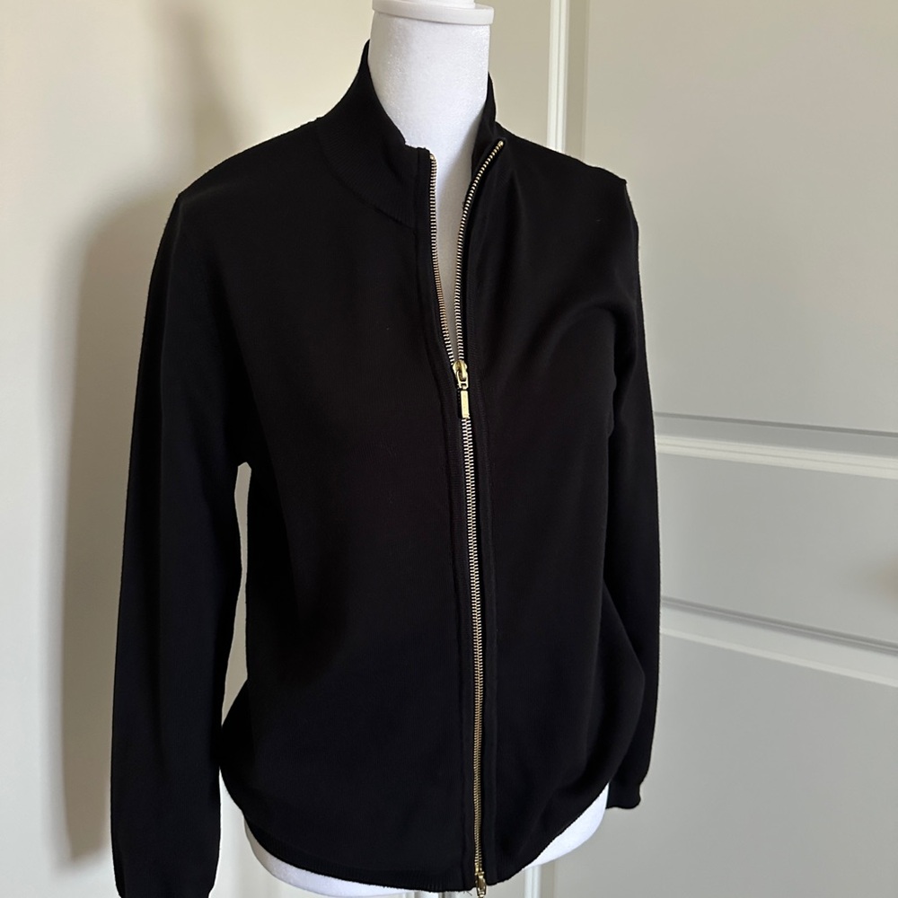 Black Slim Fit Lightweight Jacket with Stand-Up Collar